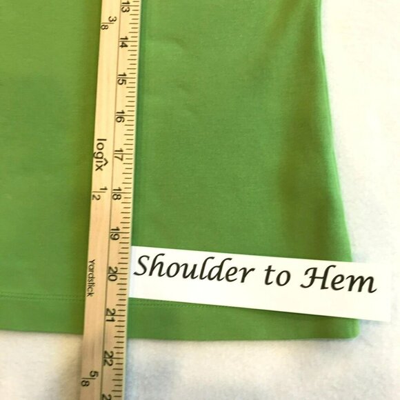 Lands' End Sleeveless Tank Cotton Boxy Women's Sz M 10-12 Lime Green Activewear - Picture 9 of 11